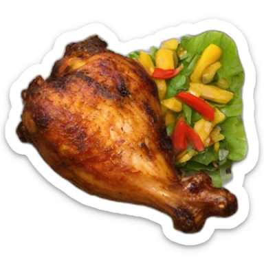 A great big piece of Jamaican jerk chicken sticker