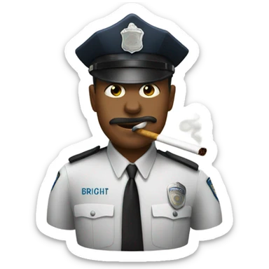 Cop smoking a cigarette sticker