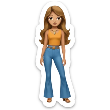 Retro 70s woman sticker