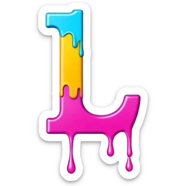 Graffiti the letter L sticker