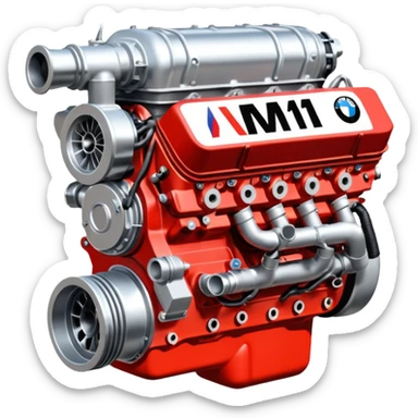 BMW M12 Formula 1 engine, detailed, iconic, metallic sticker