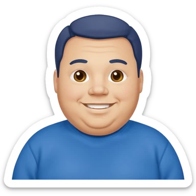 fat man wearing blue sweatshirt sticker