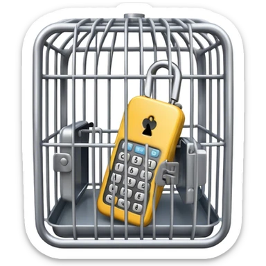 Phone locked in cage sticker