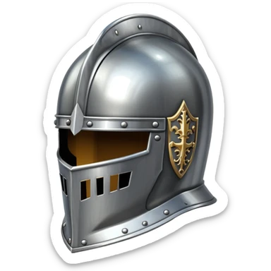 medieval knight helmet with visor sticker
