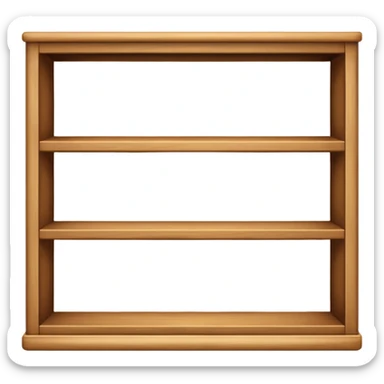 a single-tier bookshelf without books sticker
