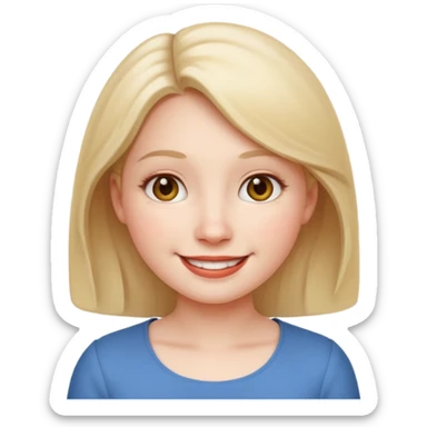 friendly and approachable character named Jane, simple apple-style emoji sticker