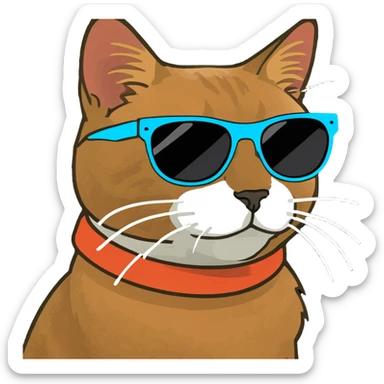Cat with sunglasses sticker