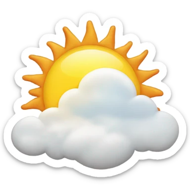Sun peeking behind a cloud sticker