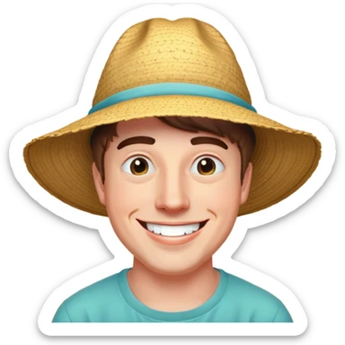 mr beast aka jimmy donaldson smilijg wearing his big stupid sunhat sticker