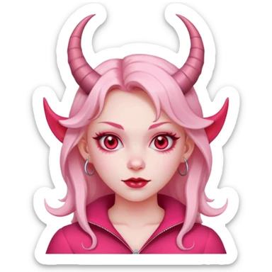 devil girl in pink outfit sticker