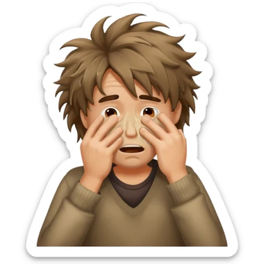 drunk guy covering face in embarrassment sticker