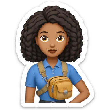 black woman with waist bags sticker