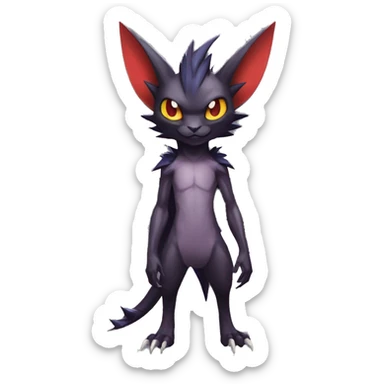  Kawaii Edgy Cool Vampiric Demonic Beautiful Noivern-Nargacuga-Litten with big Bat Ears full body sticker