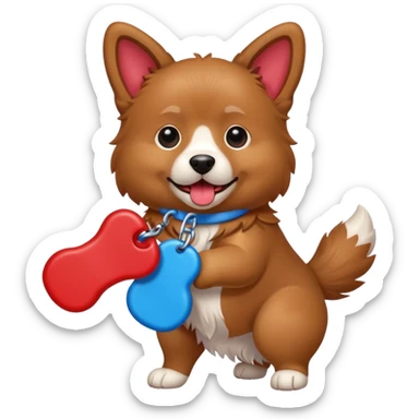 Dog with Toy sticker
