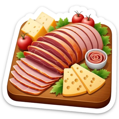 cold cuts (ham & cheese on a rectangular pot platter) sticker
