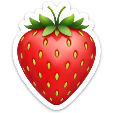 strawberry shaped heart sticker