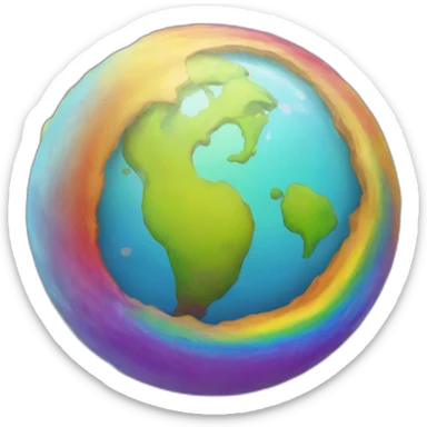 Rainbow planet sticker