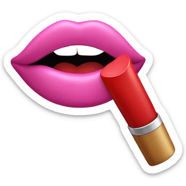 Pink love letter with a lipstick kiss  sticker