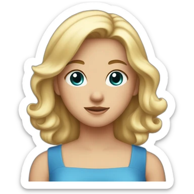 the white girl in the blue dress crossed her arms over her chest. sticker