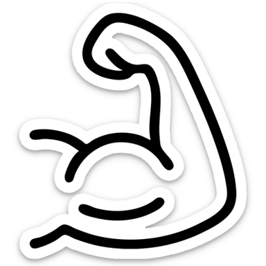 single muscular arm flexed minimal icon style sticker