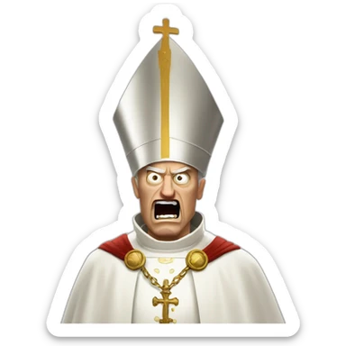 Pope angry doomguy sticker