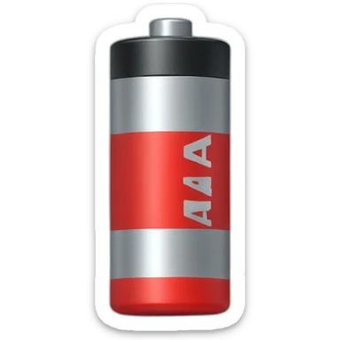 AA battery red color, with a sad face sticker