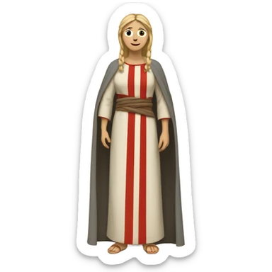 woman with blond hair 11th century, with vertical red striped long tunic sticker