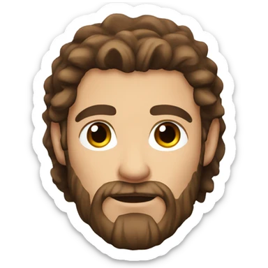 Attractive viking man with long brown hair dark brown eyes and stubble sticker