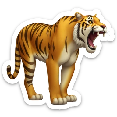 saber toothed tiger full body sticker