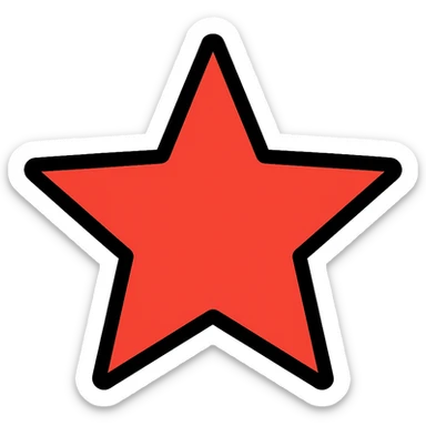 red star icon with color outline sticker