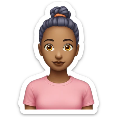 girl whith orange hear and blue eyes in pink t-short sticker