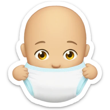 Diaper with a baby sticker