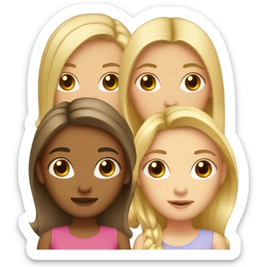 Three girls n blond brown  sticker