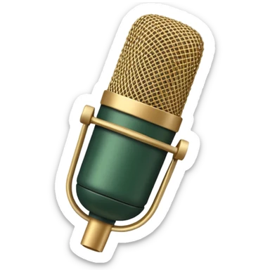 microphone dark green with beige details, stylish and concise sticker