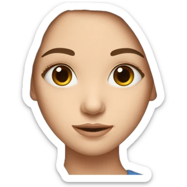 teenage girl with long brown hair and blue eyes sticker