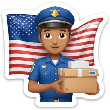 Package Delivey person in usa sticker