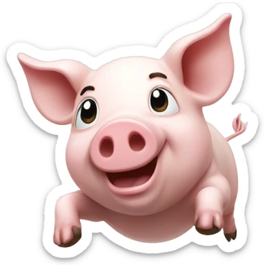 happy ikea pig jumping from left to right sticker