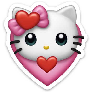 hello kitty heart sticker