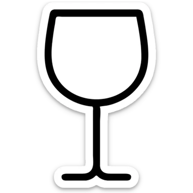 wine glass, outlined icon style, crisp black lines, no fill, classic icon look sticker