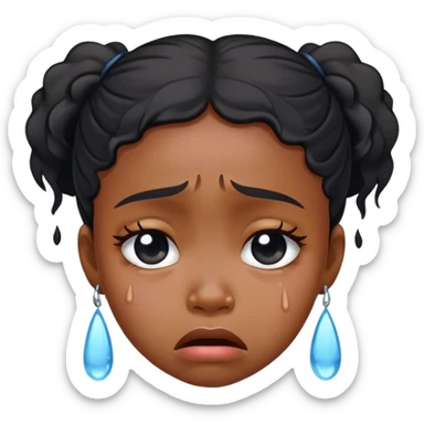 black girl crying ugly  sticker