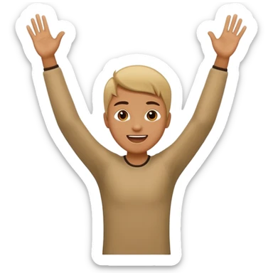 A person with the arms opened like the celebration of bellingham sticker