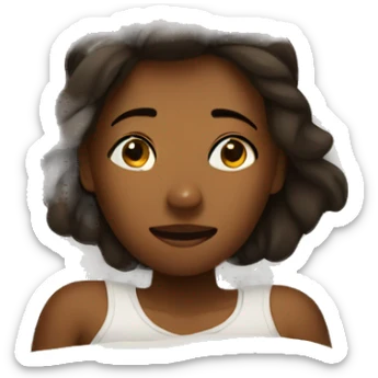 Girl sick in bed sticker