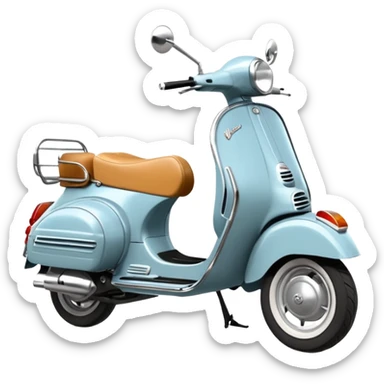 kahverengi küt saçlı gelin kahverengi saçlı damat turuncu vespa motor sürüyor sticker