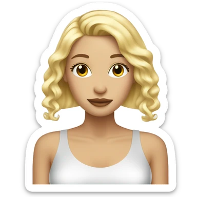 beauty woman looking in the mirror with blonde hair   sticker