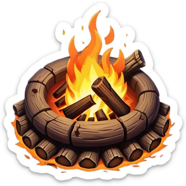 Baldur's Gate 3 campfire and rest icons sticker
