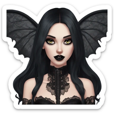 Hyper Realistic photo of a Goth victoria secret model vampire  sticker