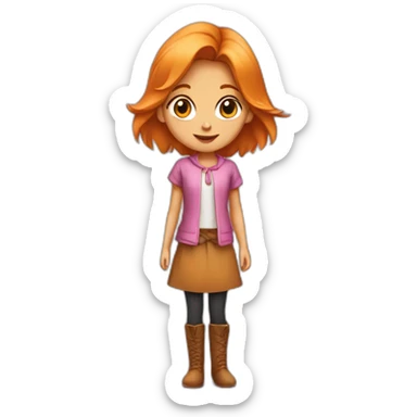 Petite fille sur le dos d un renard sticker