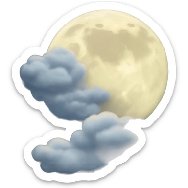 Moon around clouds sticker