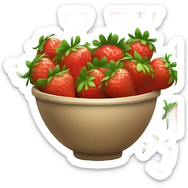 A bowl of strawberries sticker