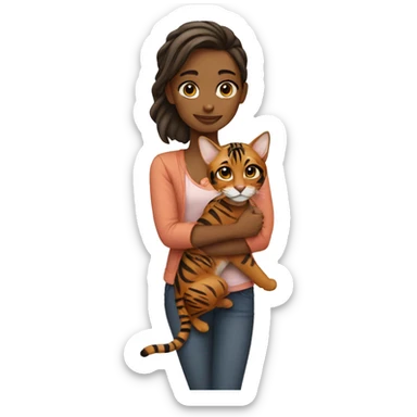 Girl with bengal sticker